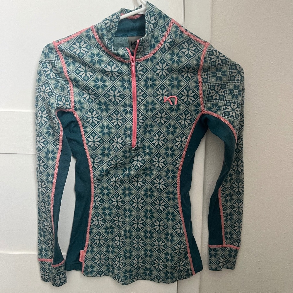 Kari Traa Rose Half Zip Baselayer Top, Size Small